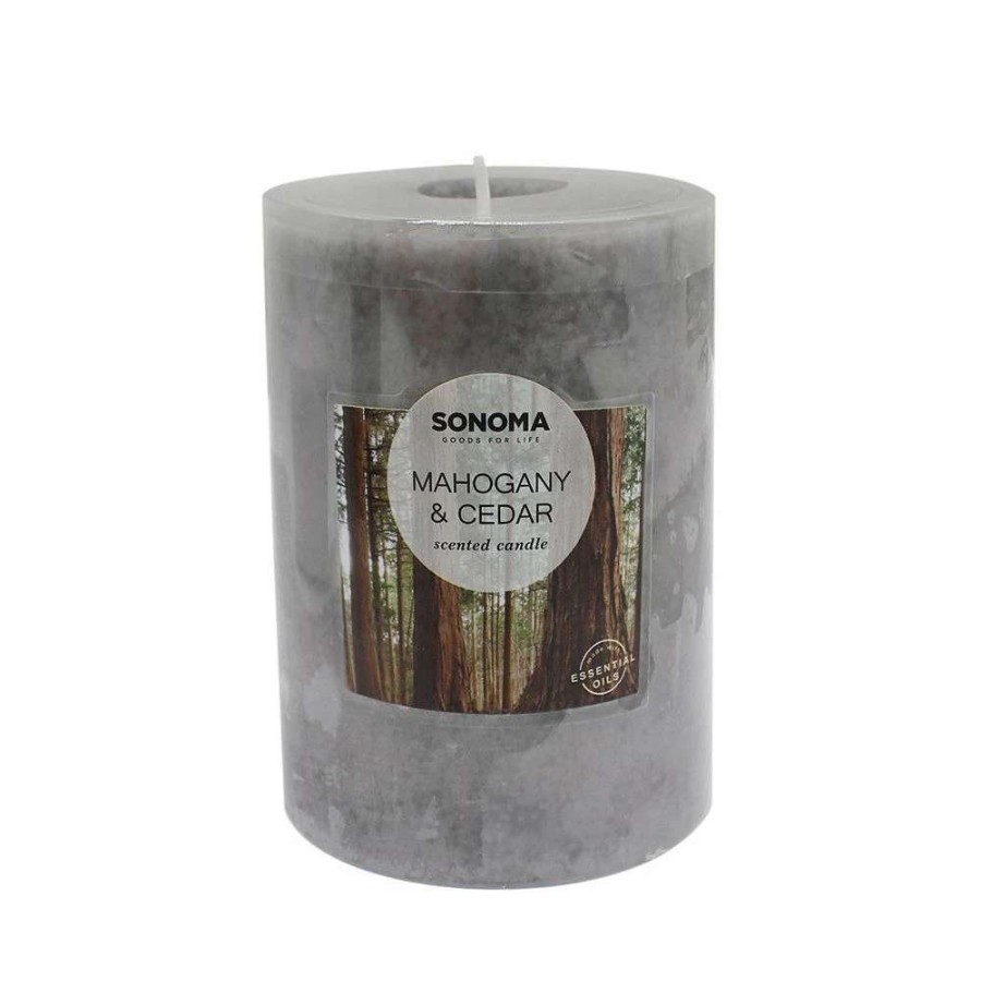 Pillar Candles * | Sonoma Goods For Life 3 X 4 Mahogany & Cedar Pillar Candle